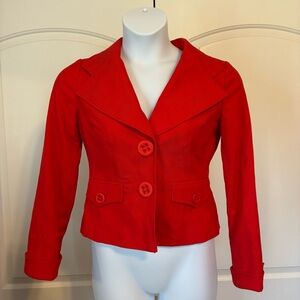 Eccoci Women’s Red Cropped Short Blazer Jacket Size 8
